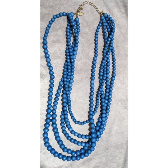 Lisa E Multilayer Blue Beaded Necklace - Picture 9 of 9